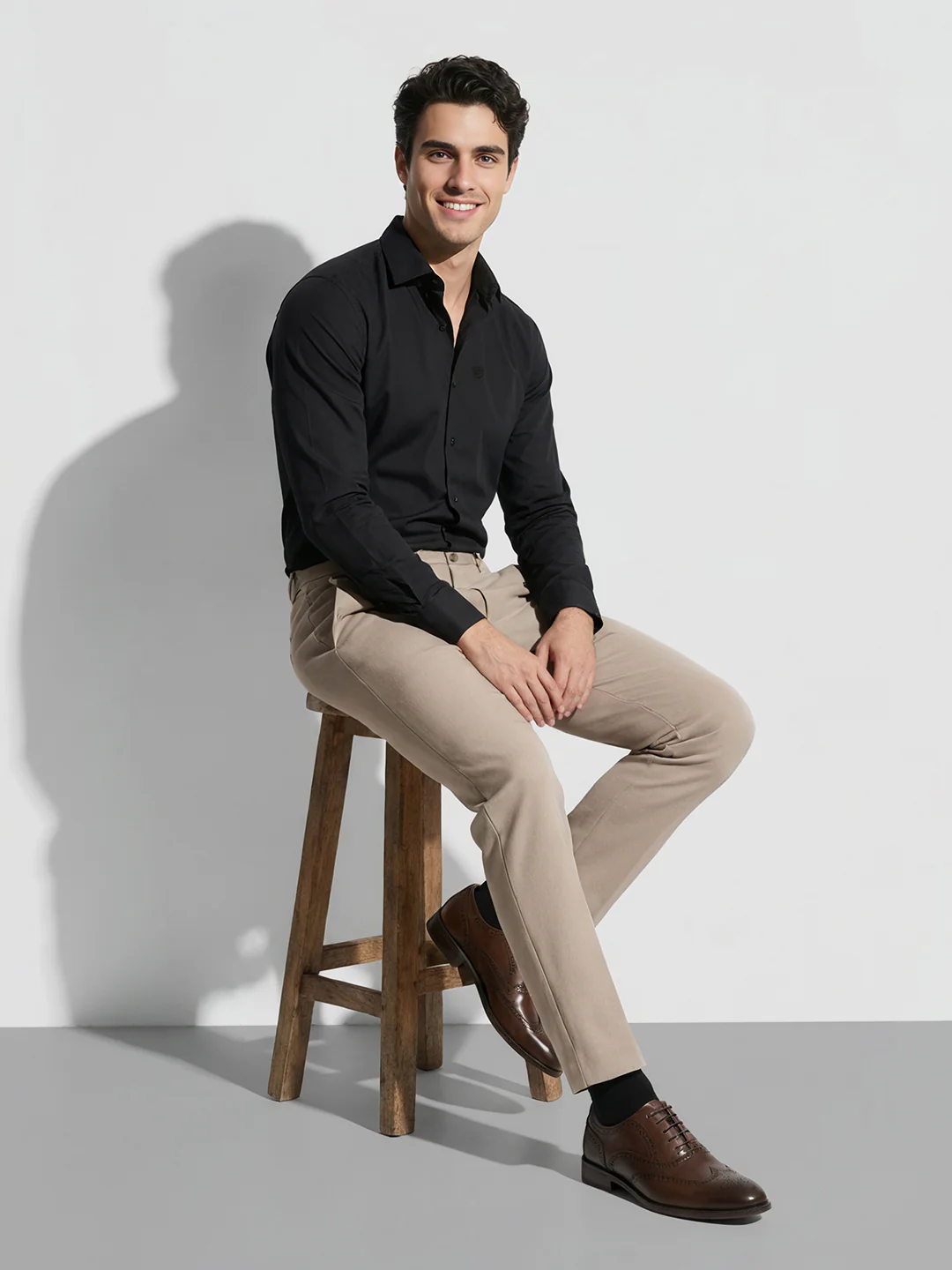 Beige Cropped Men's Chinos by Being Human Clothing - Image 4