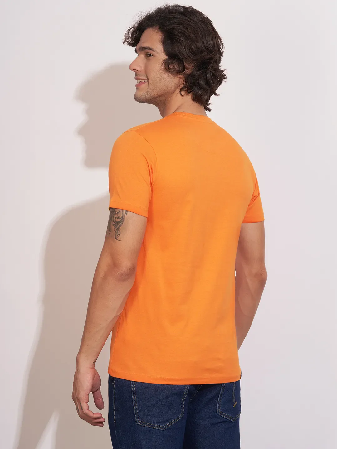 Amber Moderno Fit Round Neck Men's T-Shirt by Being Human Clothing - Image 3
