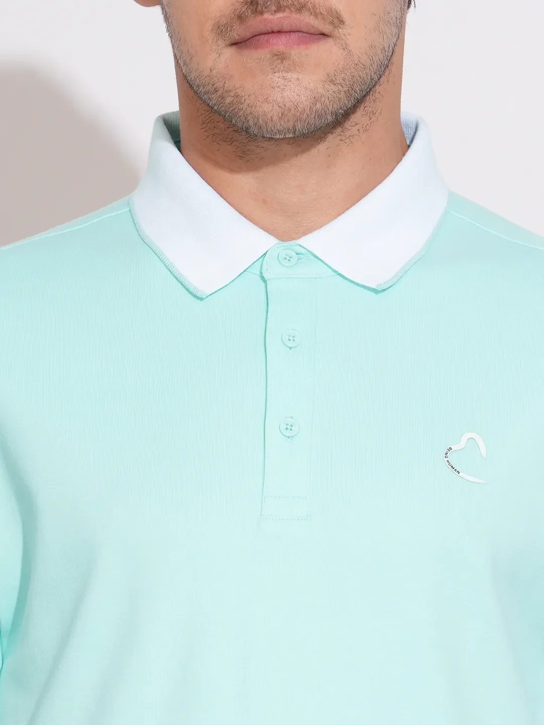 Aqua Regular Fit Men's Polo T-Shirt by Being Human Clothing - Image 5