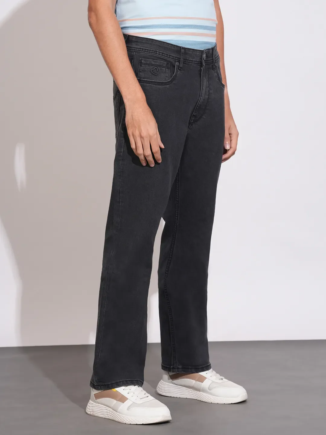 Black Boot Cut Fit Denims For Men By Being Human Clothing - Image 2