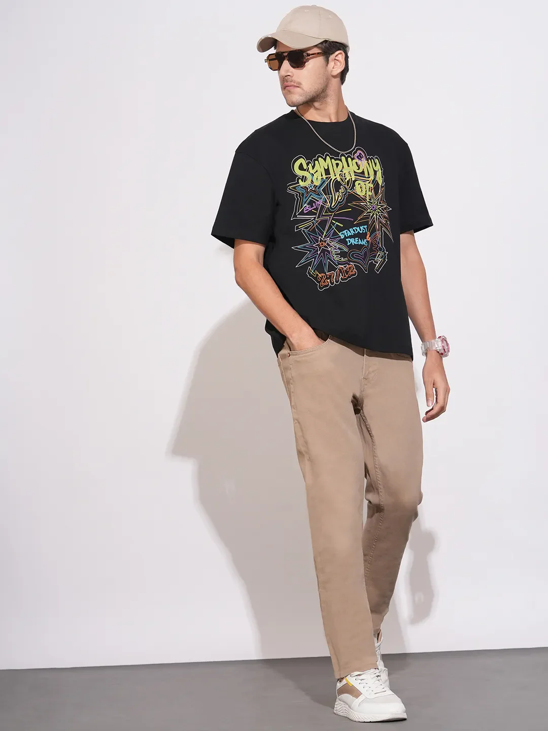 Black Easy Fit Men's Short Sleeves T-Shirt by Being Human Clothing - Image 4