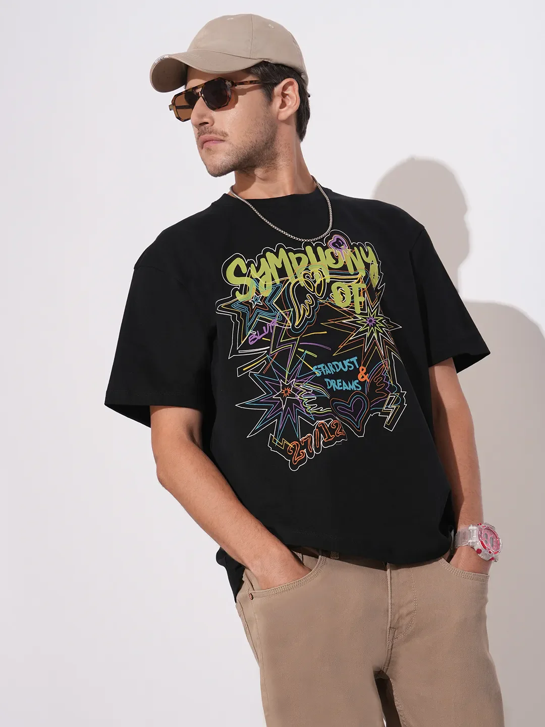 Black Easy Fit Men's Short Sleeves T-Shirt by Being Human Clothing - Image 6