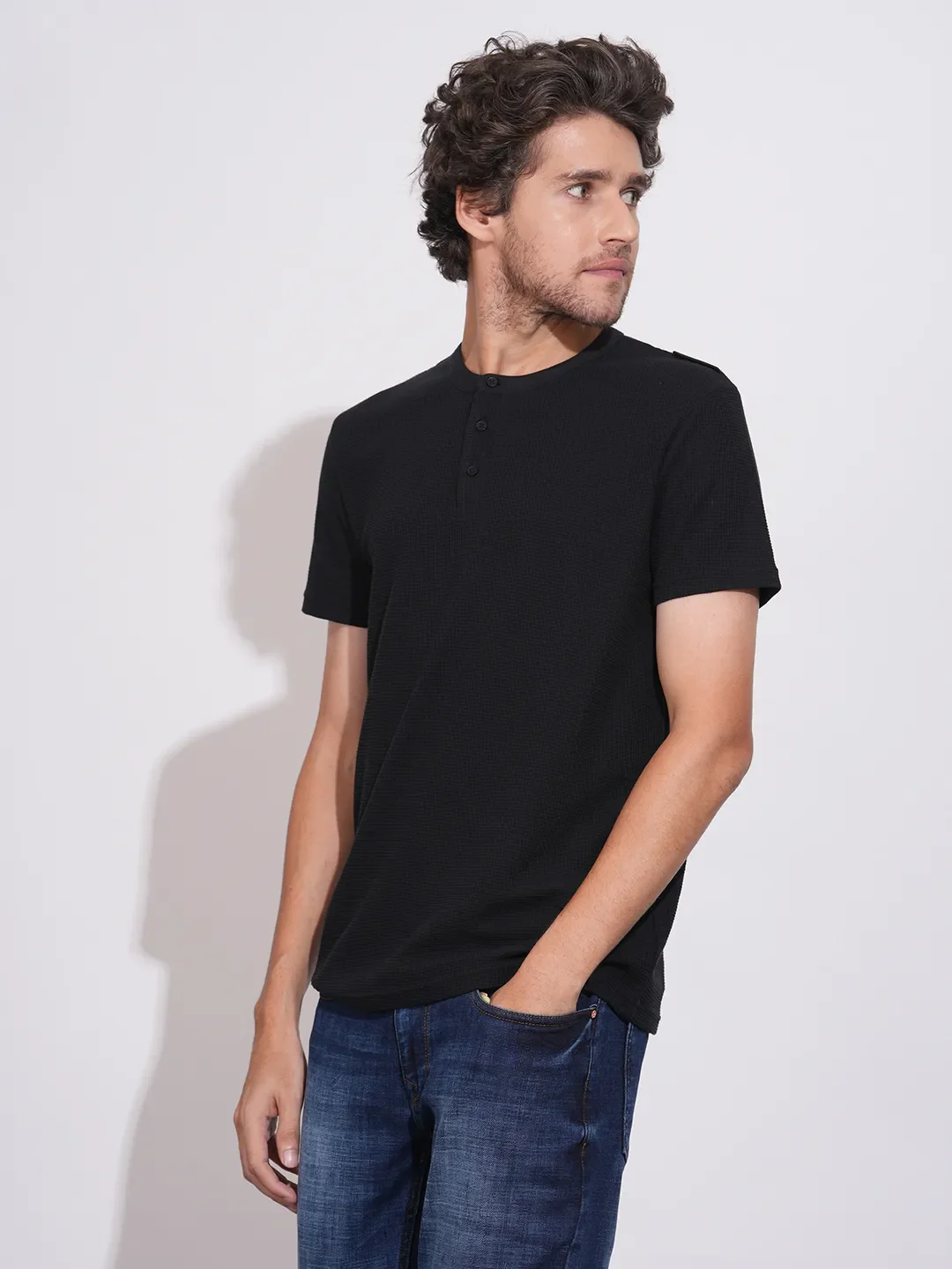 Black Moderno Fit Men's Short Sleeves T-Shirt by Being Human Clothing - Image 2