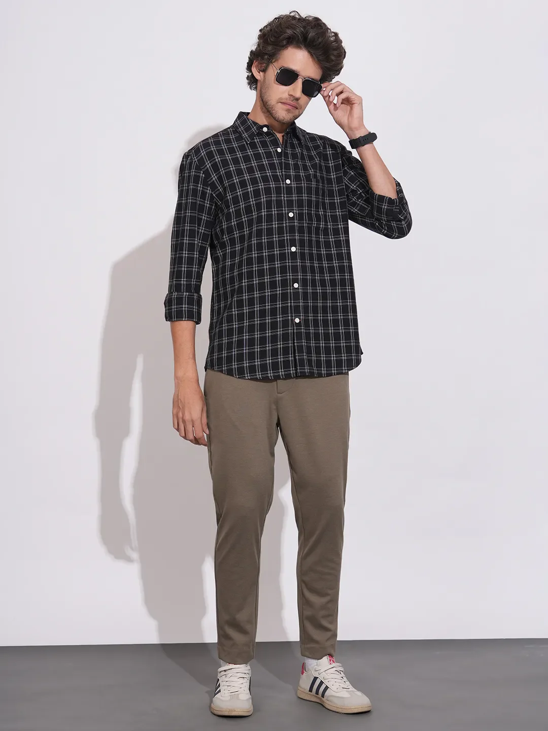 Black Regular Fit Regular Collar Men's Shirt by Being Human Clothing - Image 4