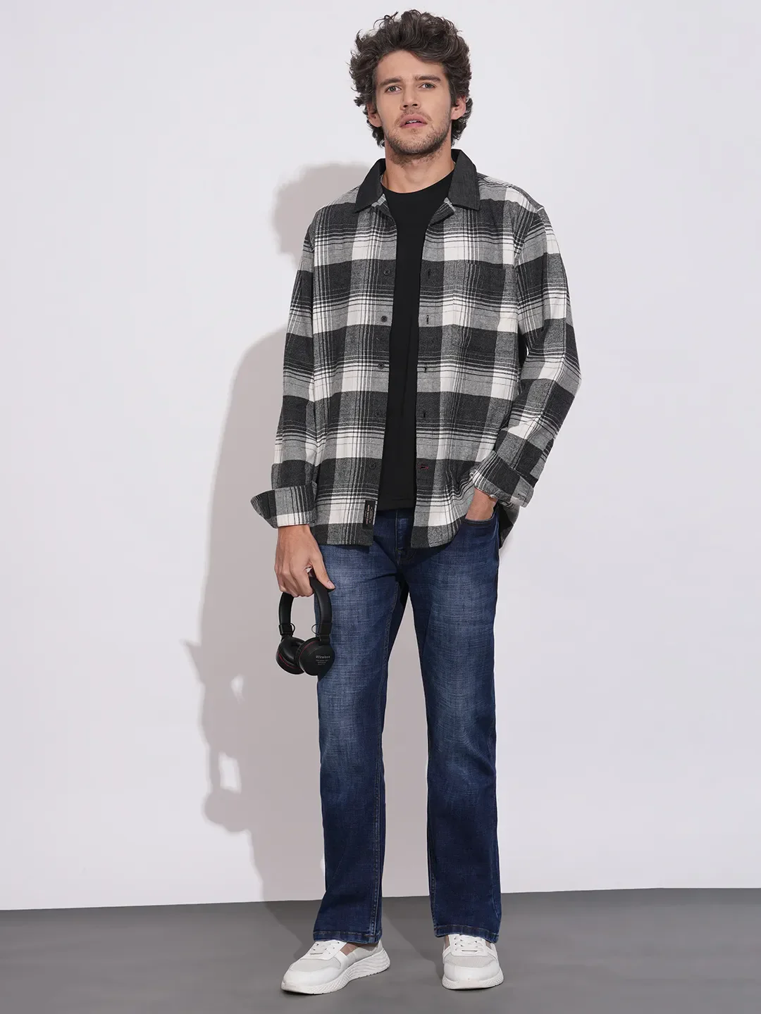 Black Regular Fit Regular Collar Men's Shirt by Being Human Clothing - Image 4