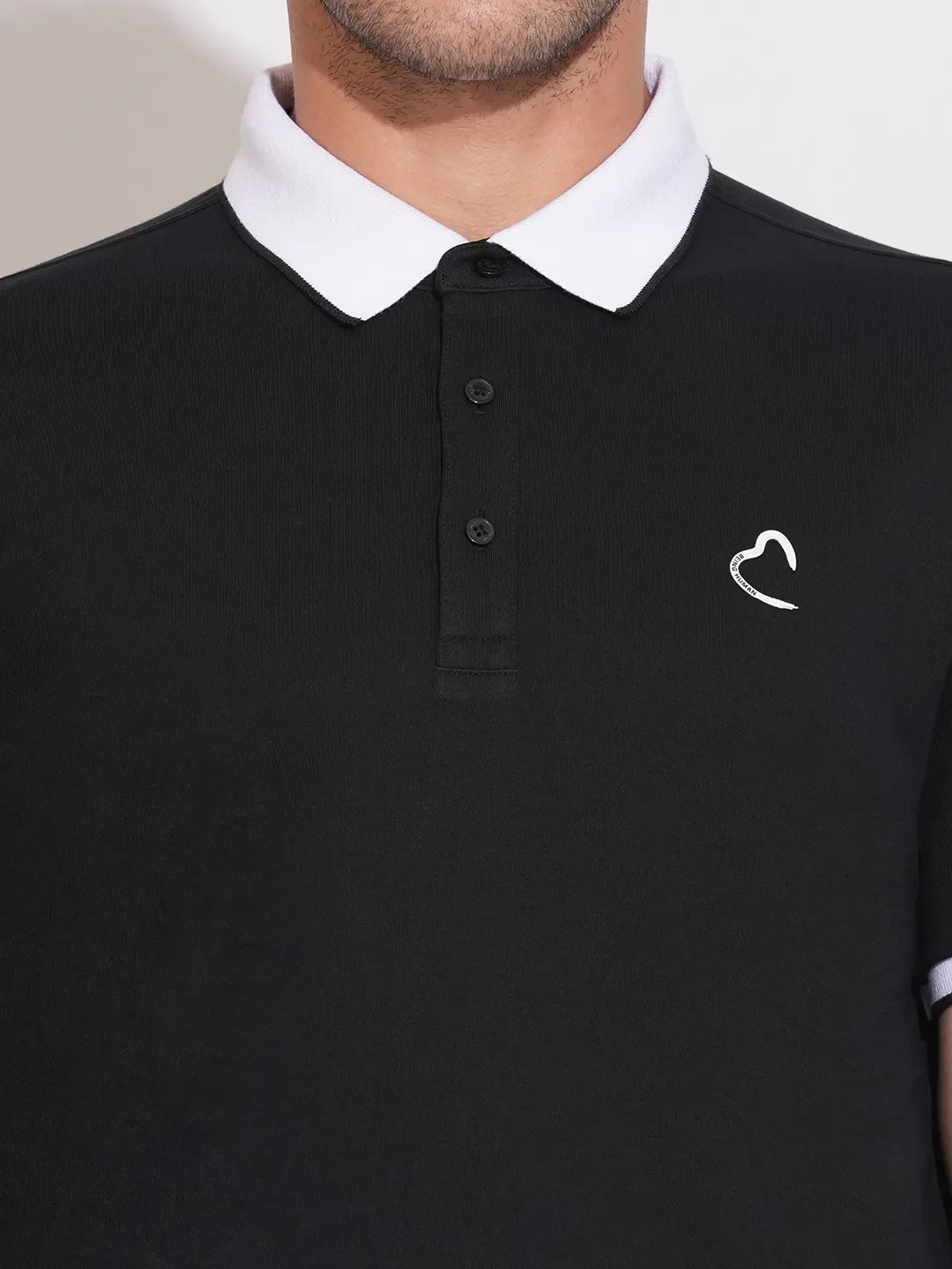 Black Regular Fit Men's Polo T-Shirt by Being Human Clothing - Image 5