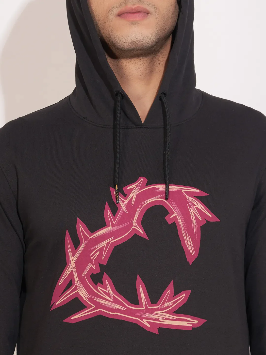 Black Regular Fit Hoodie by Being Human Clothing - Image 5