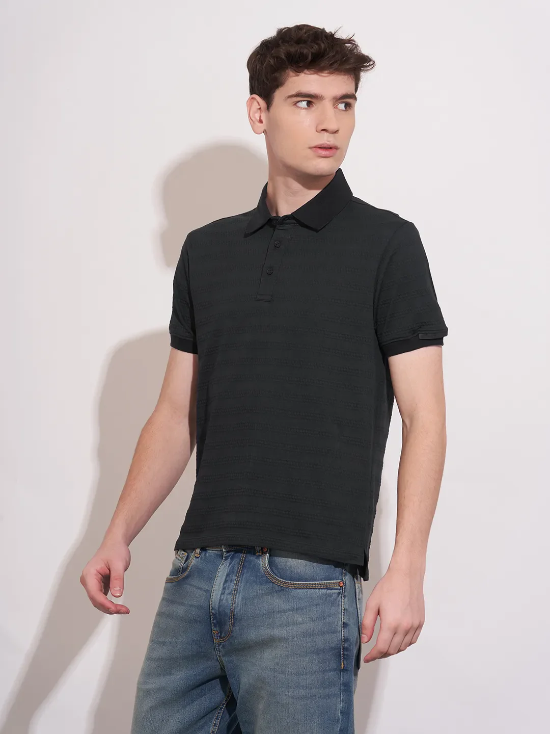Blue Regular Fit Men's Polo T-Shirt by Being Human Clothing - Image 2