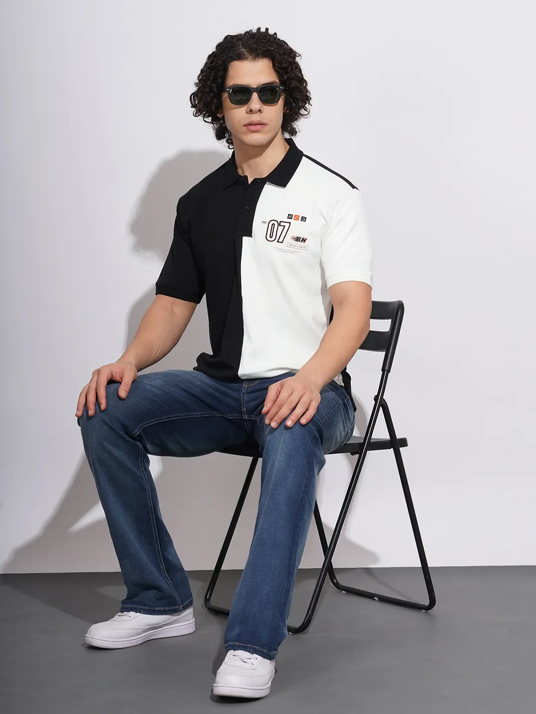 Blue Regular Fit Men's Polo T-Shirt by Being Human Clothing - Image 4