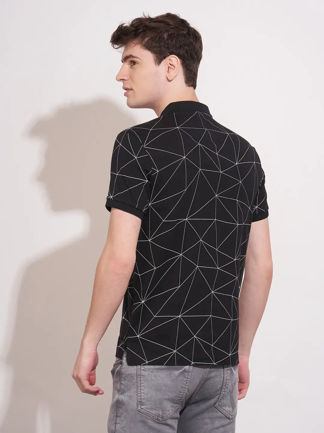 Black Regular Fit Men's Polo T-Shirt by Being Human Clothing - Image 3