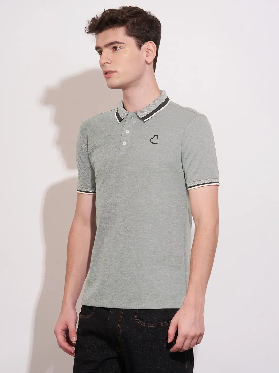 Black Regular Fit Men's Polo T-Shirt by Being Human Clothing - Image 2