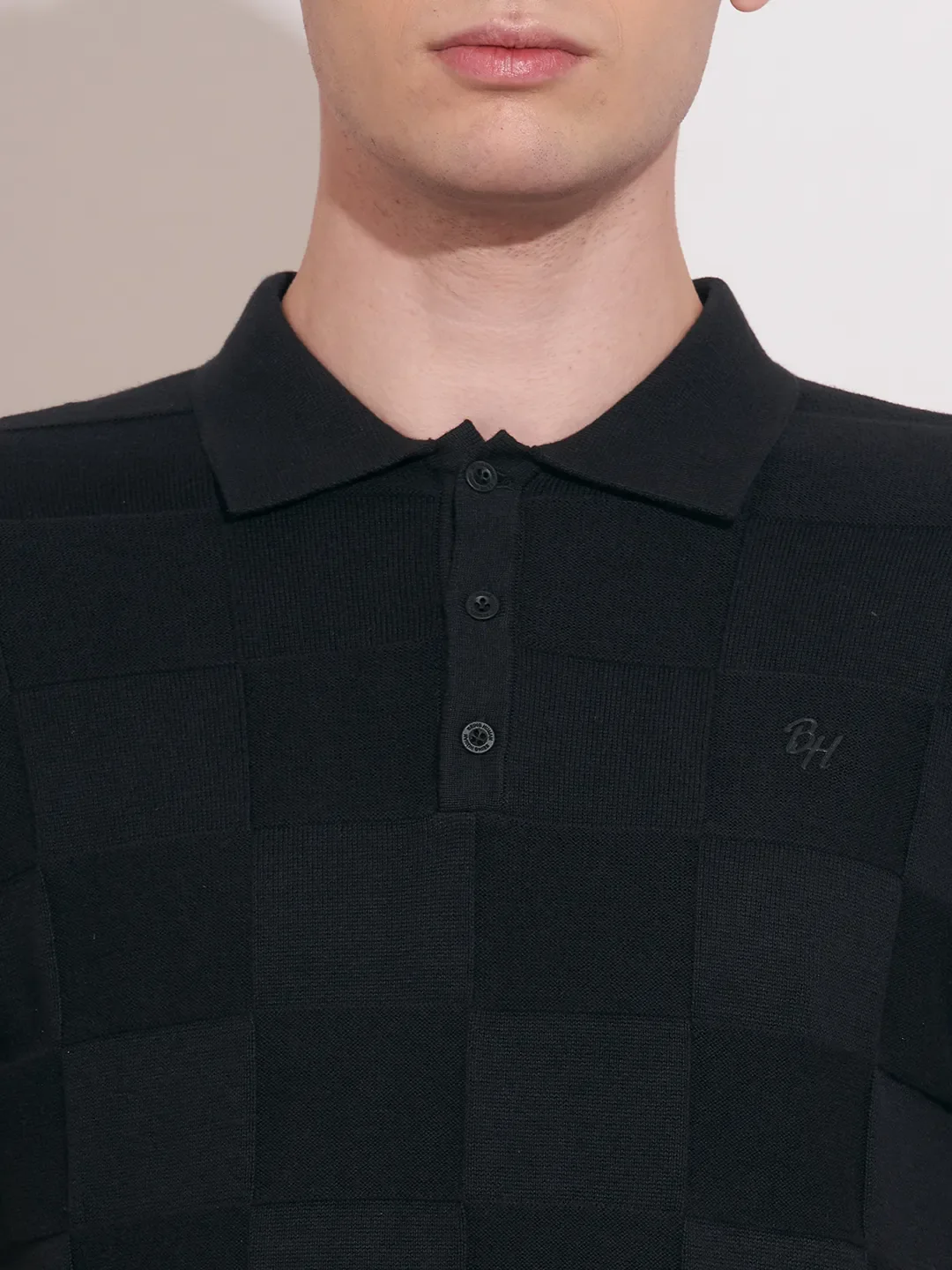 Black Regular Fit Men's Polo T-Shirt by Being Human Clothing - Image 5