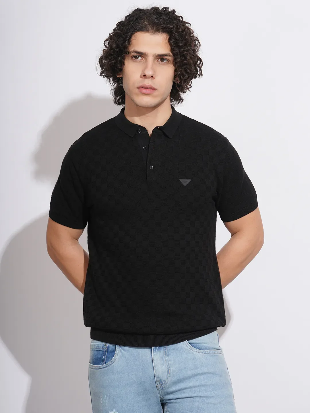 Blue Regular Fit Men's Polo T-Shirt by Being Human Clothing