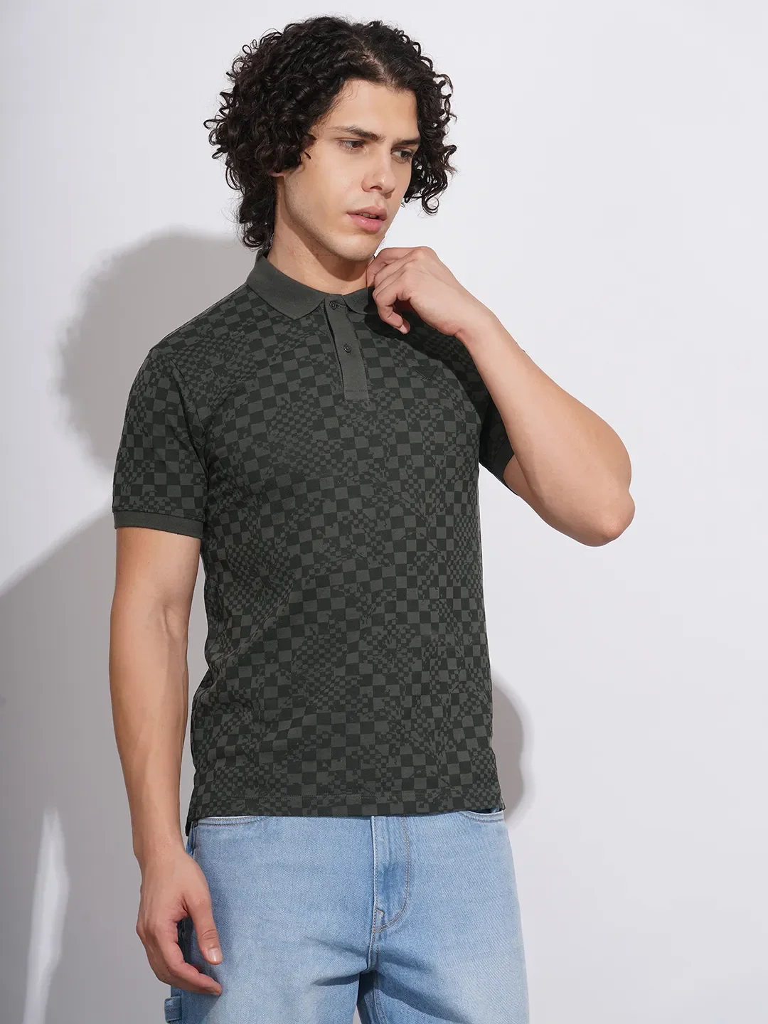 Black Regular Fit Men's Polo T-Shirt by Being Human Clothing - Image 2