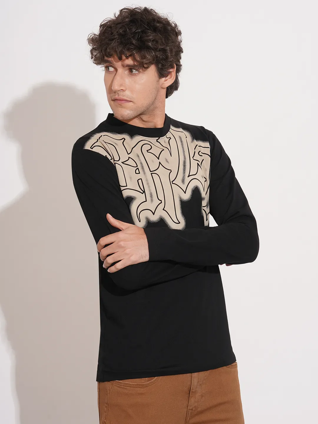 Blue Moderno Fit Men's Long Sleeves T-Shirt by Being Human Clothing - Image 2