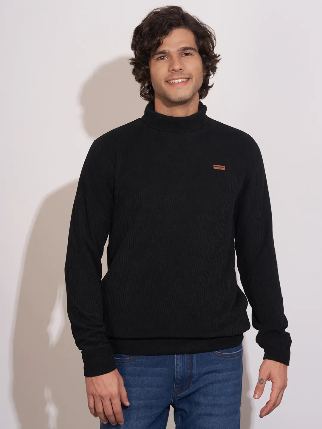 Black Regular Fit Round Neck Long Sleeves Men's Sweatshirt by Being Human Clothing