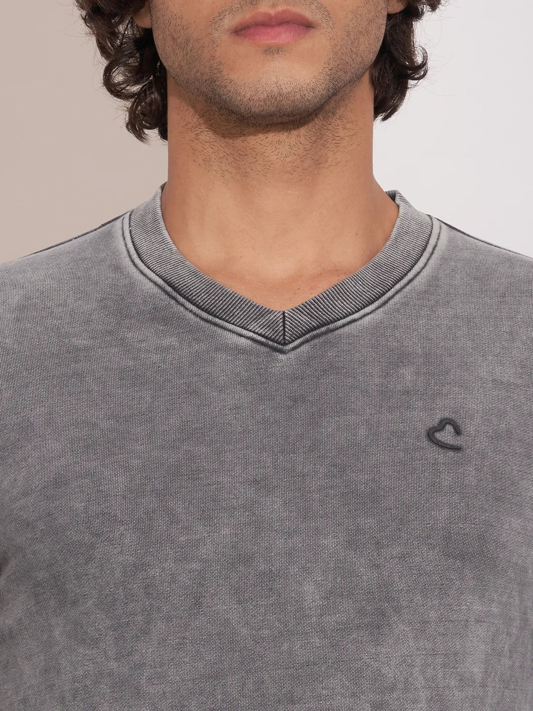 Black Regular Fit Round Neck Men's Sweatshirt by Being Human Clothing - Image 5
