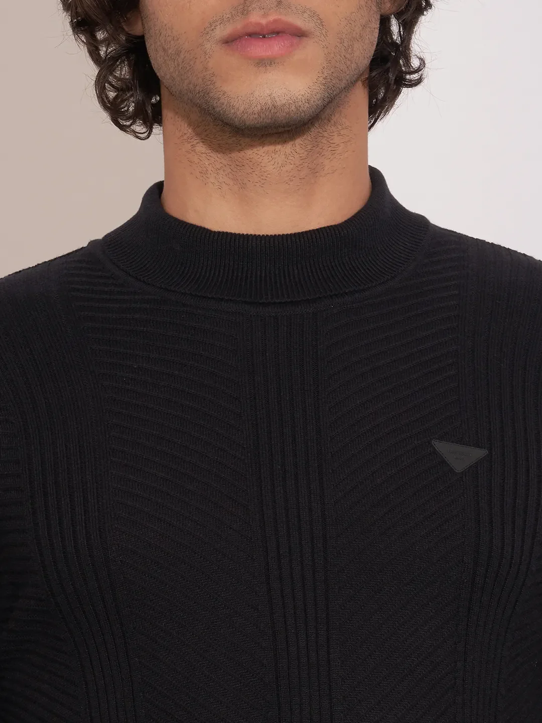 Black Regular Fit Round Neck Men's Sweatshirt by Being Human Clothing - Image 5