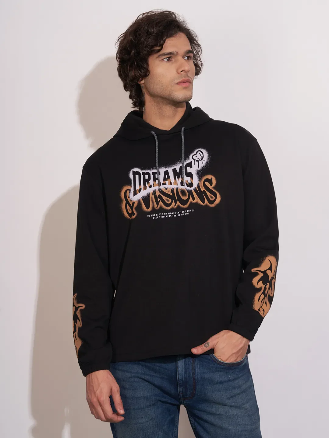 Black Easy Fit Men's Hoodie by Being Human Clothing
