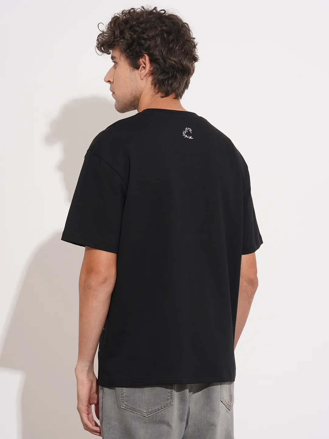 Black Easy Fit Men's Short Sleeves T-Shirt by Being Human Clothing - Image 3