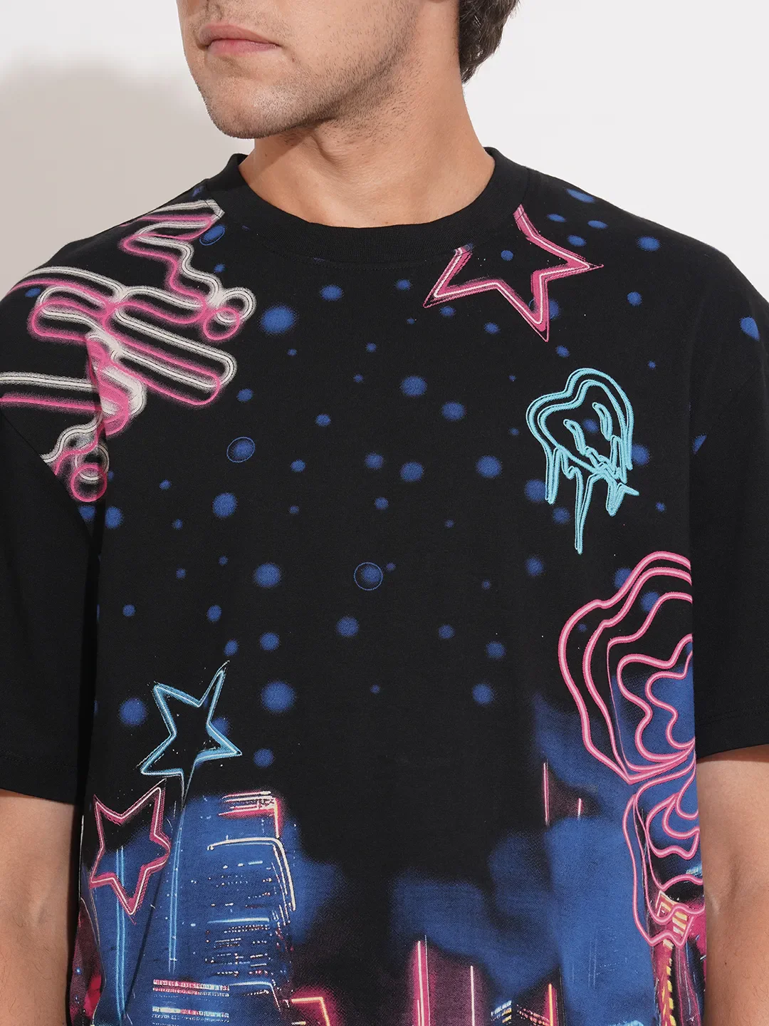 Black Easy Fit Round Neck Men's T-Shirt by Being Human Clothing - Image 5