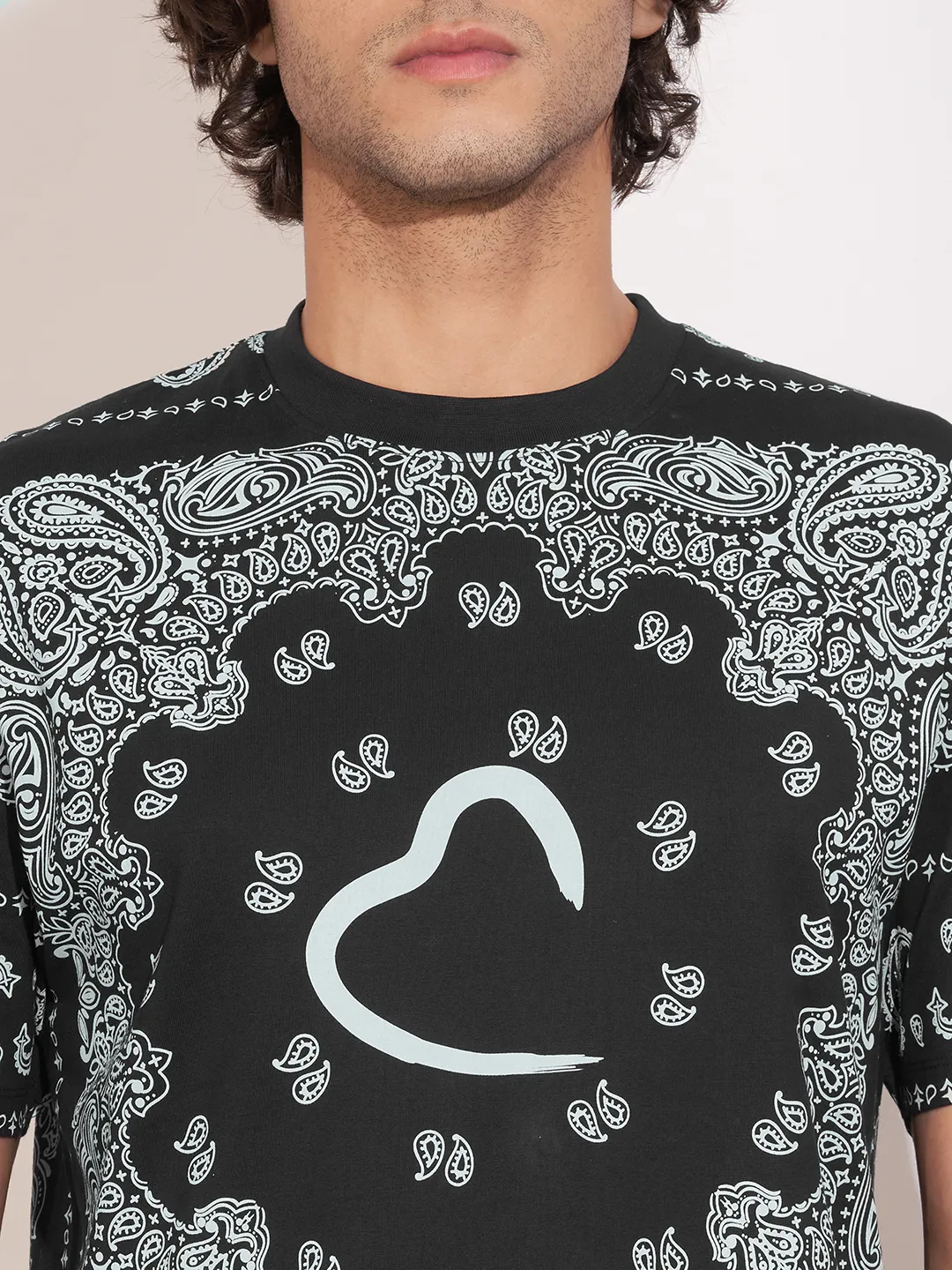 Black Easy Fit Round Neck Men's T-Shirt by Being Human Clothing - Image 5