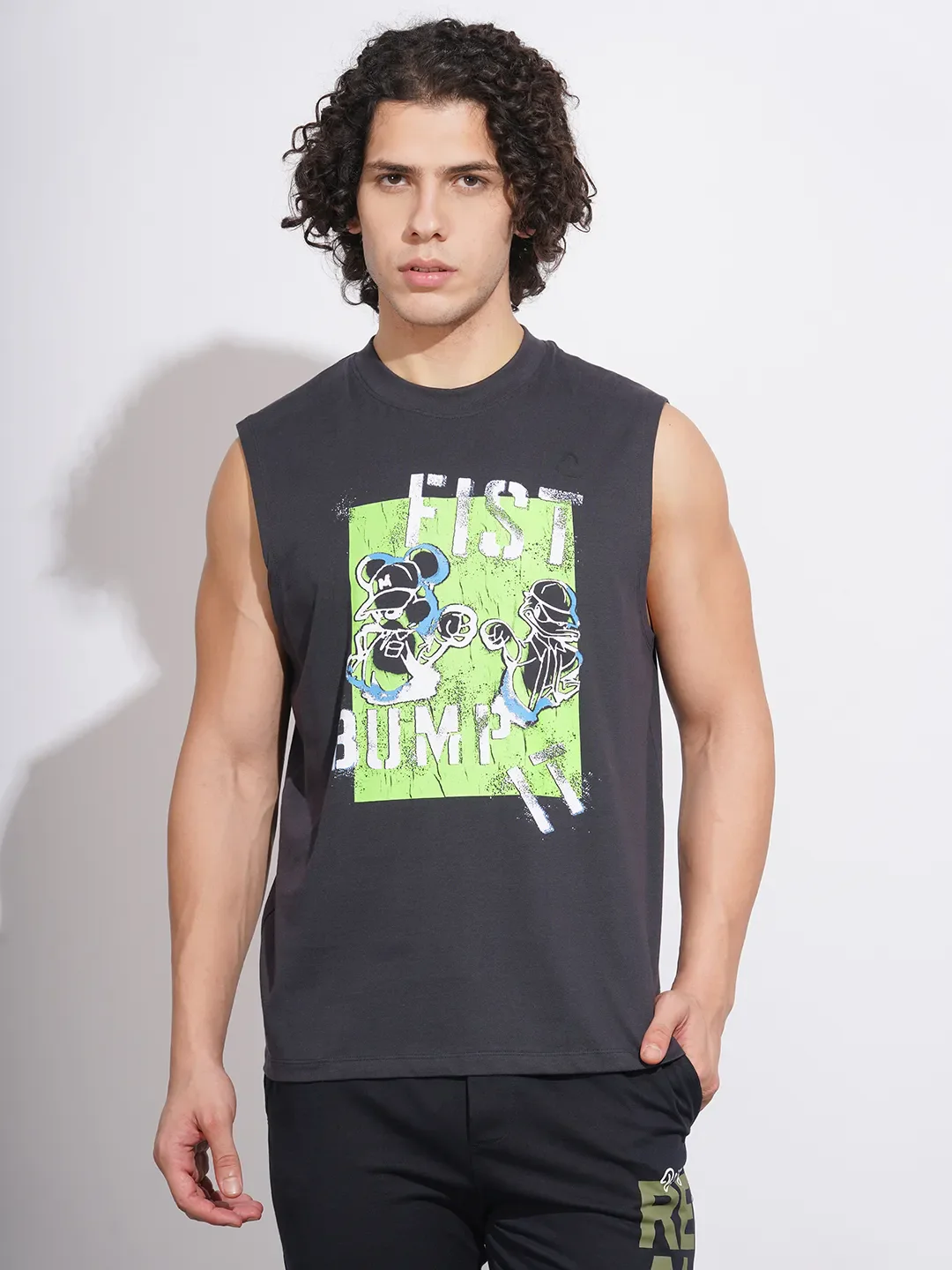 Black Easy Fit Round Neck Men's T-Shirt by Being Human Clothing