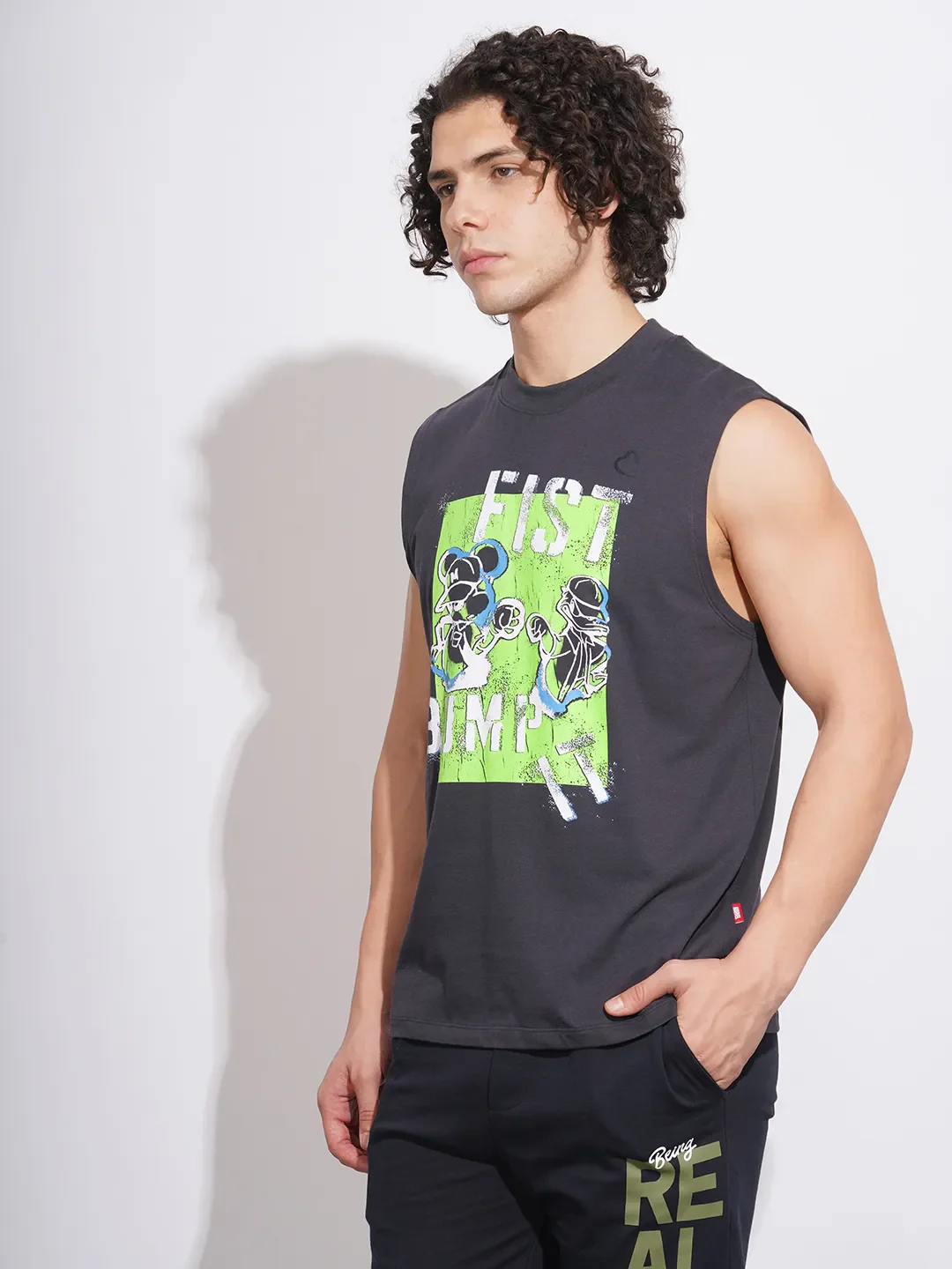 Black Easy Fit Round Neck Men's T-Shirt by Being Human Clothing - Image 2