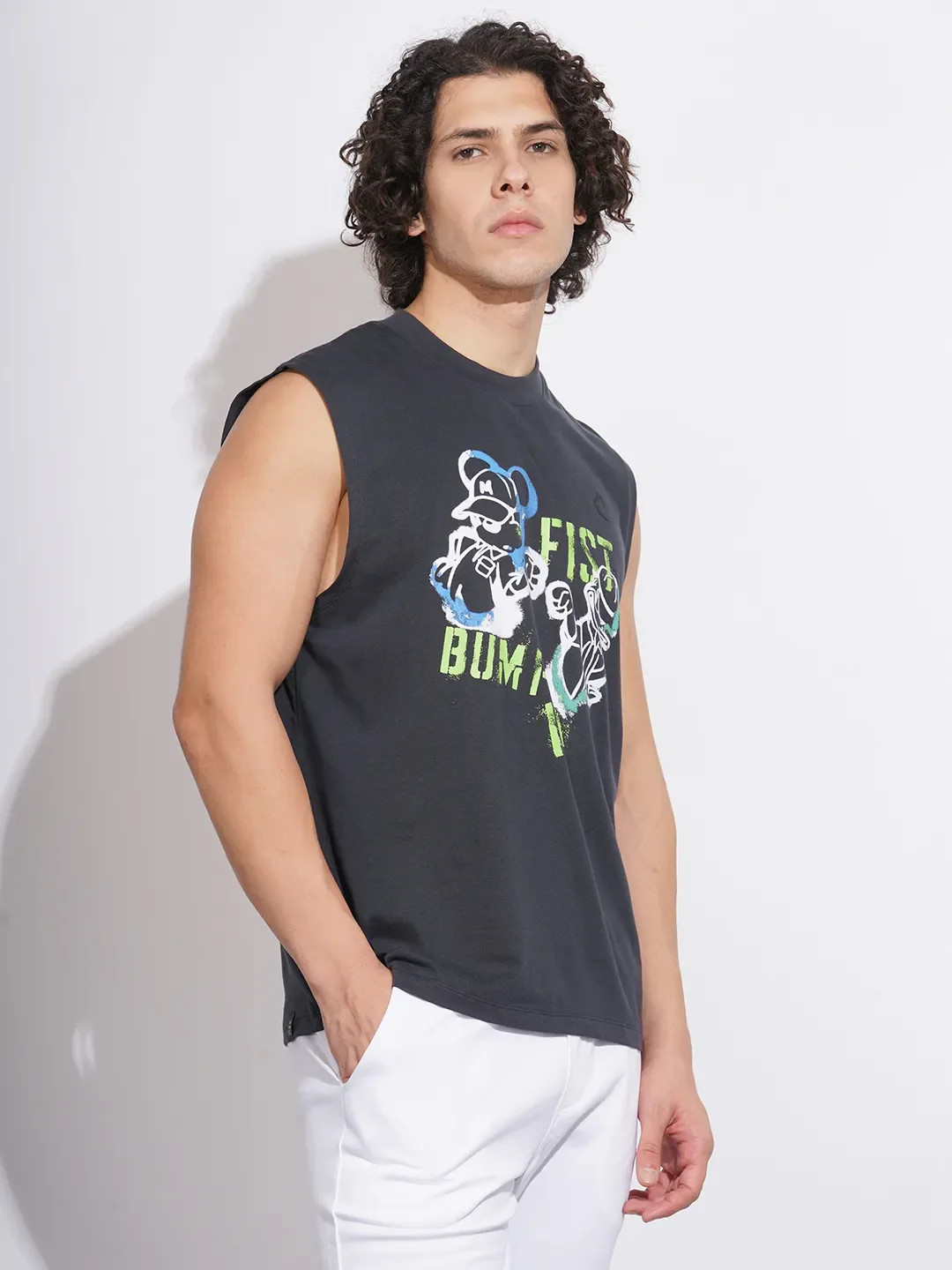 Black Easy Fit Round Neck Men's T-Shirt by Being Human Clothing - Image 2