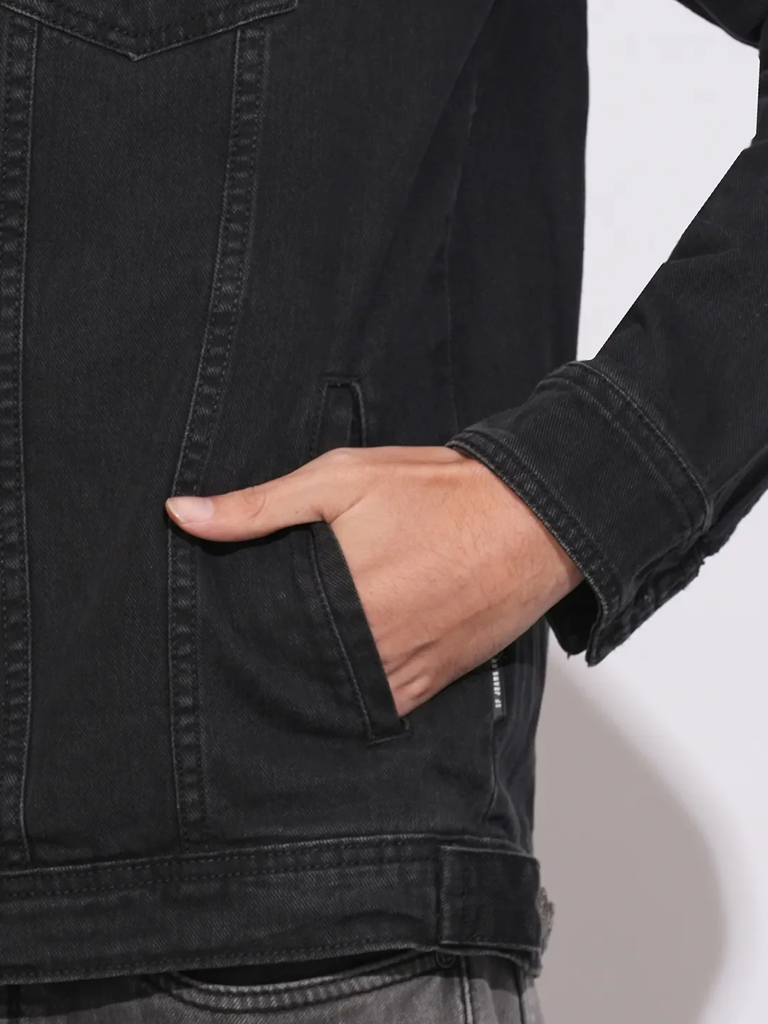 Black Regular Fit Men's Shacket by Being Human Clothing - Image 7