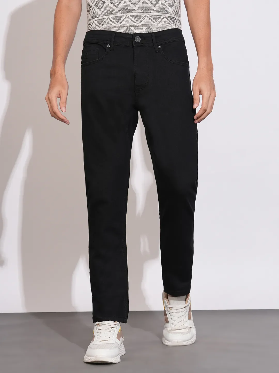 Black Slim Fit Denims For Men By Being Human Clothing