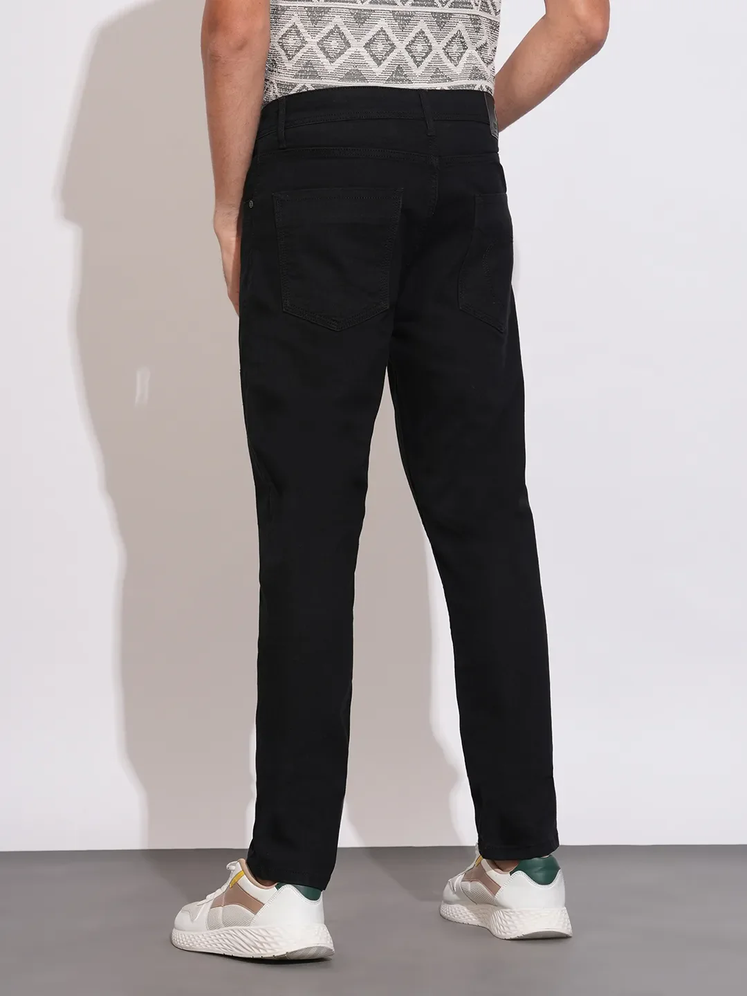 Black Slim Fit Denims For Men By Being Human Clothing - Image 3