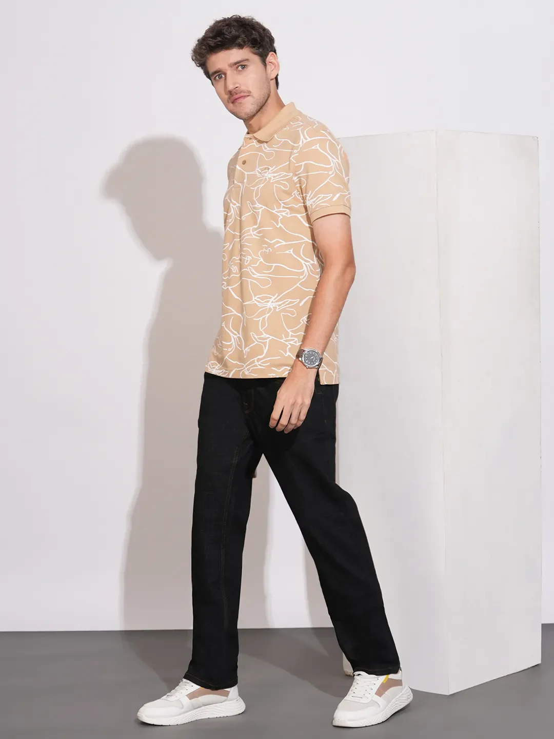 Black Straight Fit Denims For Men By Being Human Clothing - Image 4
