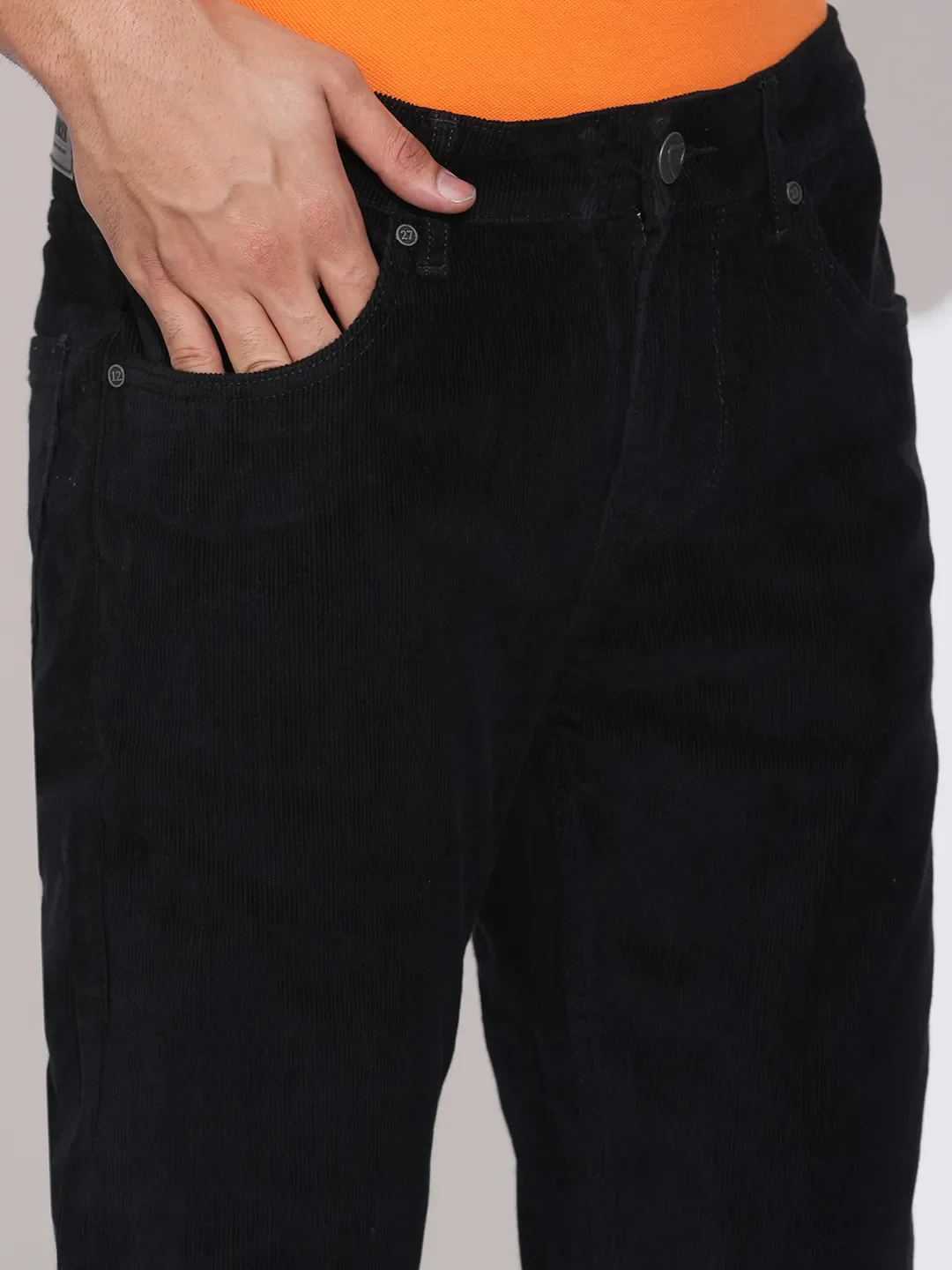 Black Straight Fit Denims For Men By Being Human Clothing - Image 5