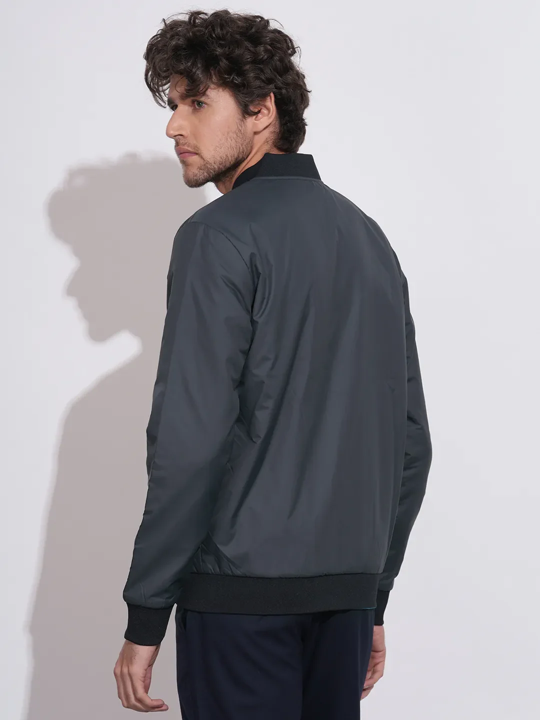 Blue Regular Fit Long Sleeves Polyester Men's Jacket by Being Human Clothing - Image 4