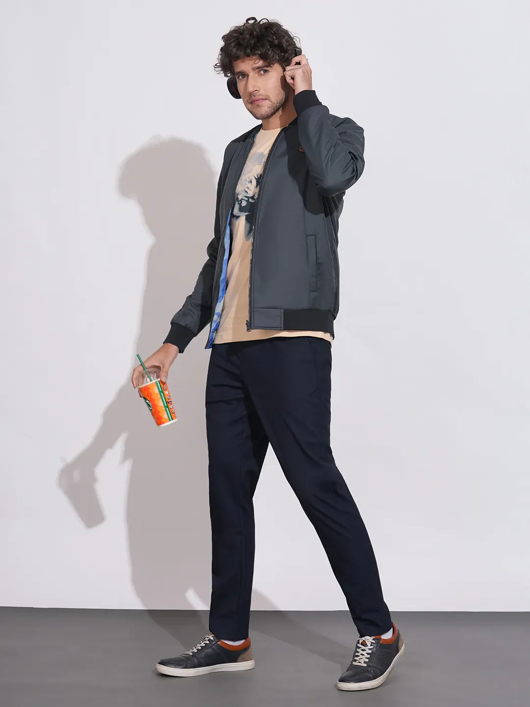 Blue Regular Fit Long Sleeves Polyester Men's Jacket by Being Human Clothing - Image 6