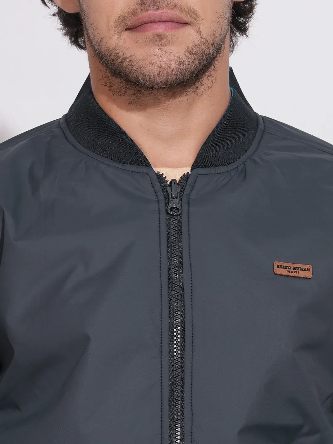 Blue Regular Fit Long Sleeves Polyester Men's Jacket by Being Human Clothing - Image 7