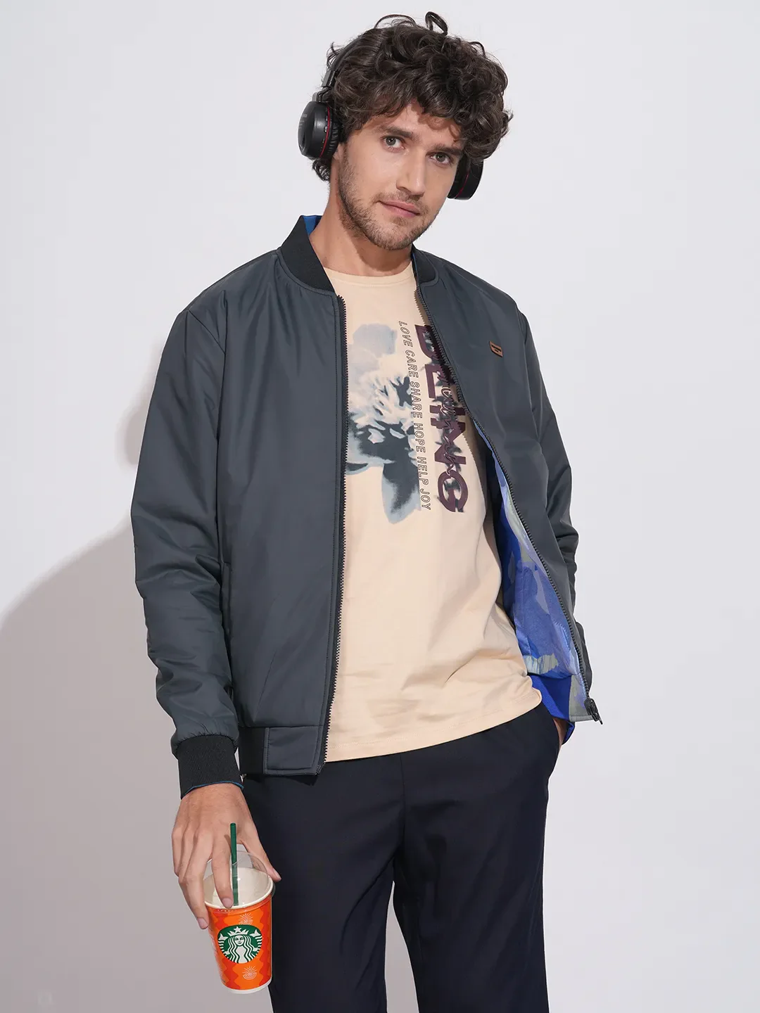 Blue Regular Fit Long Sleeves Polyester Men's Jacket by Being Human Clothing - Image 9