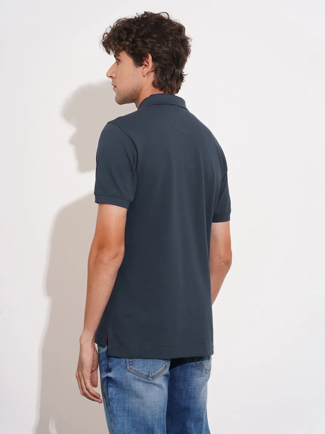 Blue Regular Fit Men's Polo T-Shirt by Being Human Clothing - Image 3