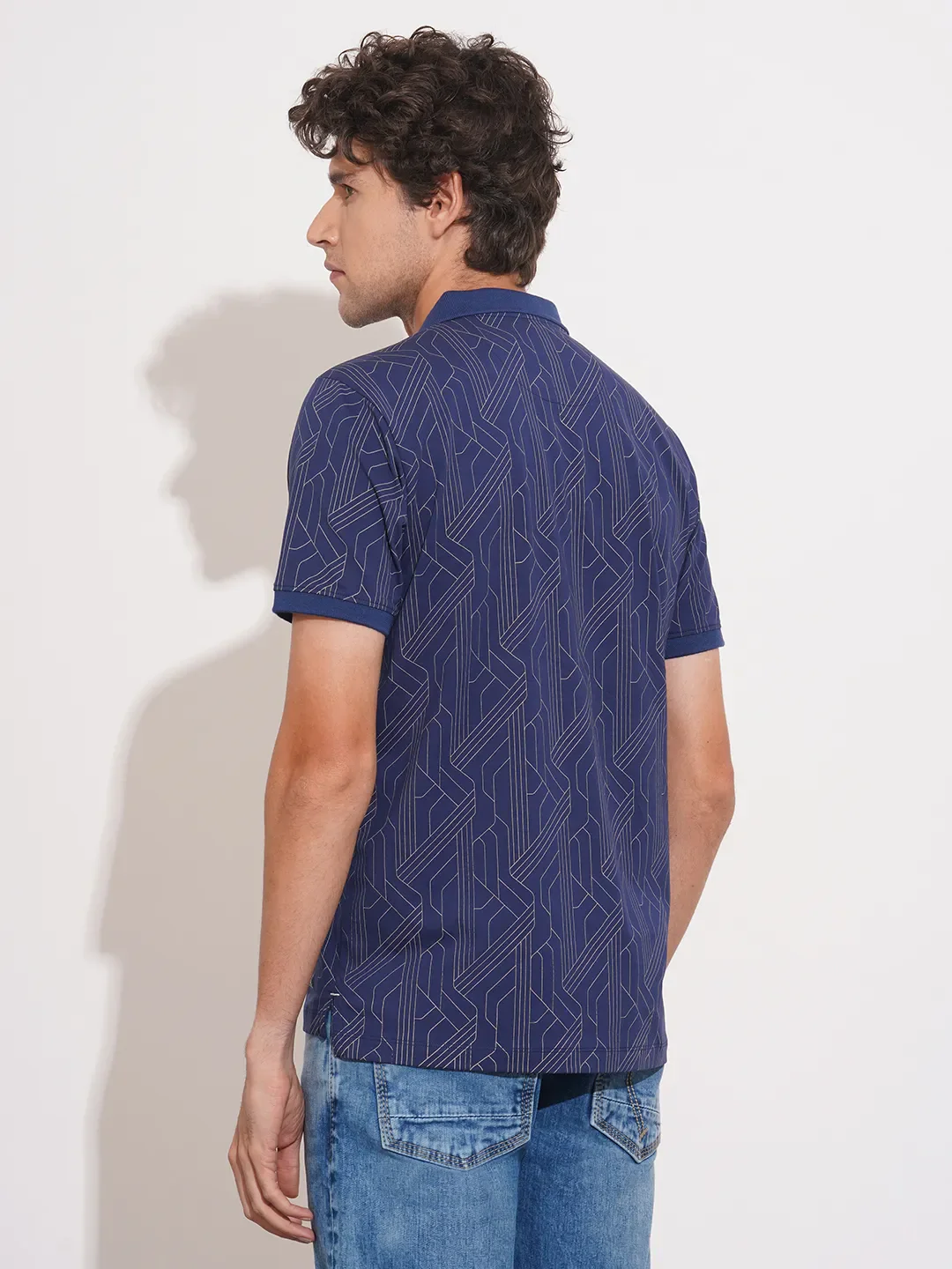 Blue Regular Fit Men's Polo T-Shirt by Being Human Clothing - Image 3