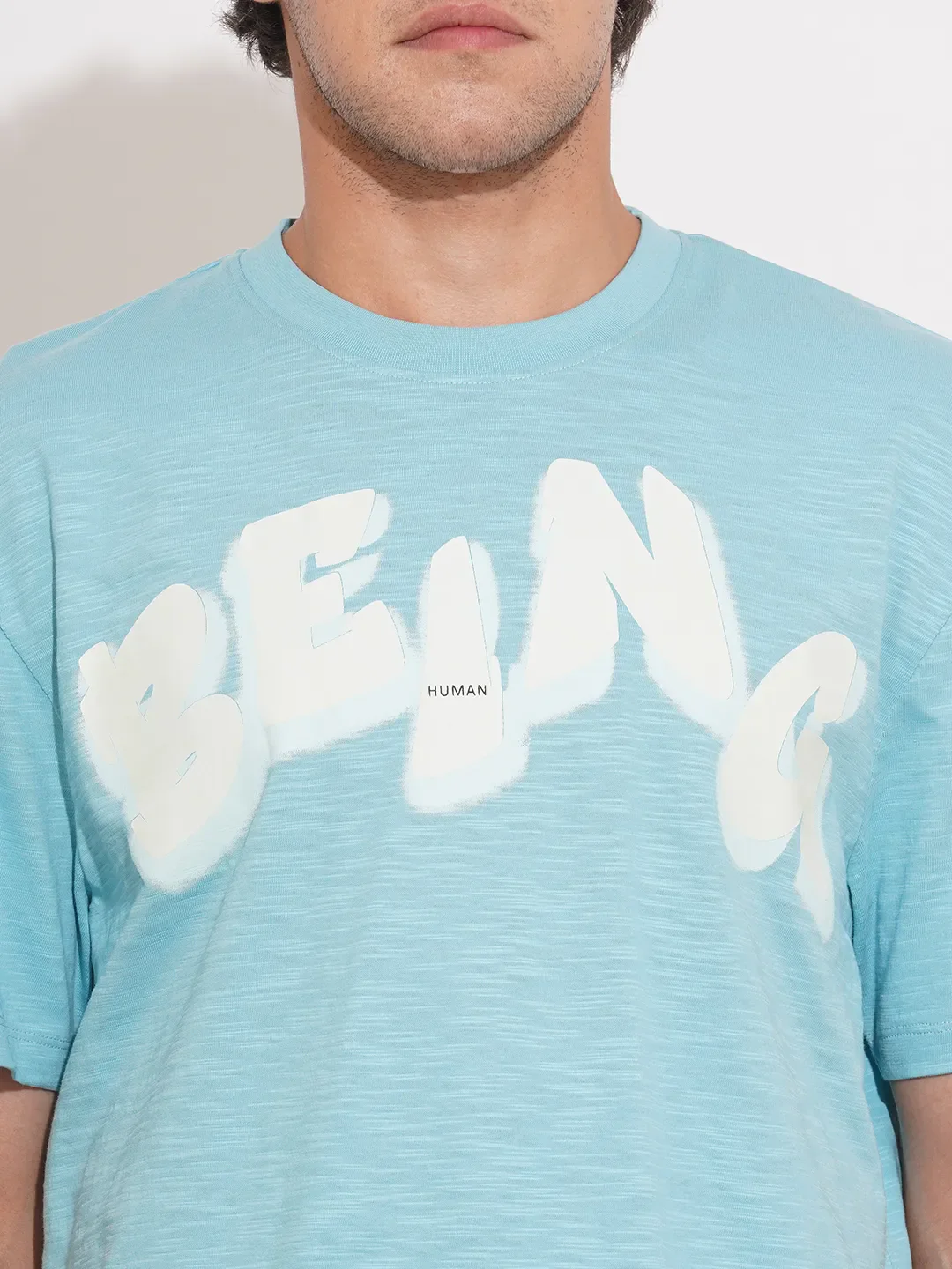 Blue Easy Fit Men's Short Sleeves T-Shirt by Being Human Clothing - Image 4