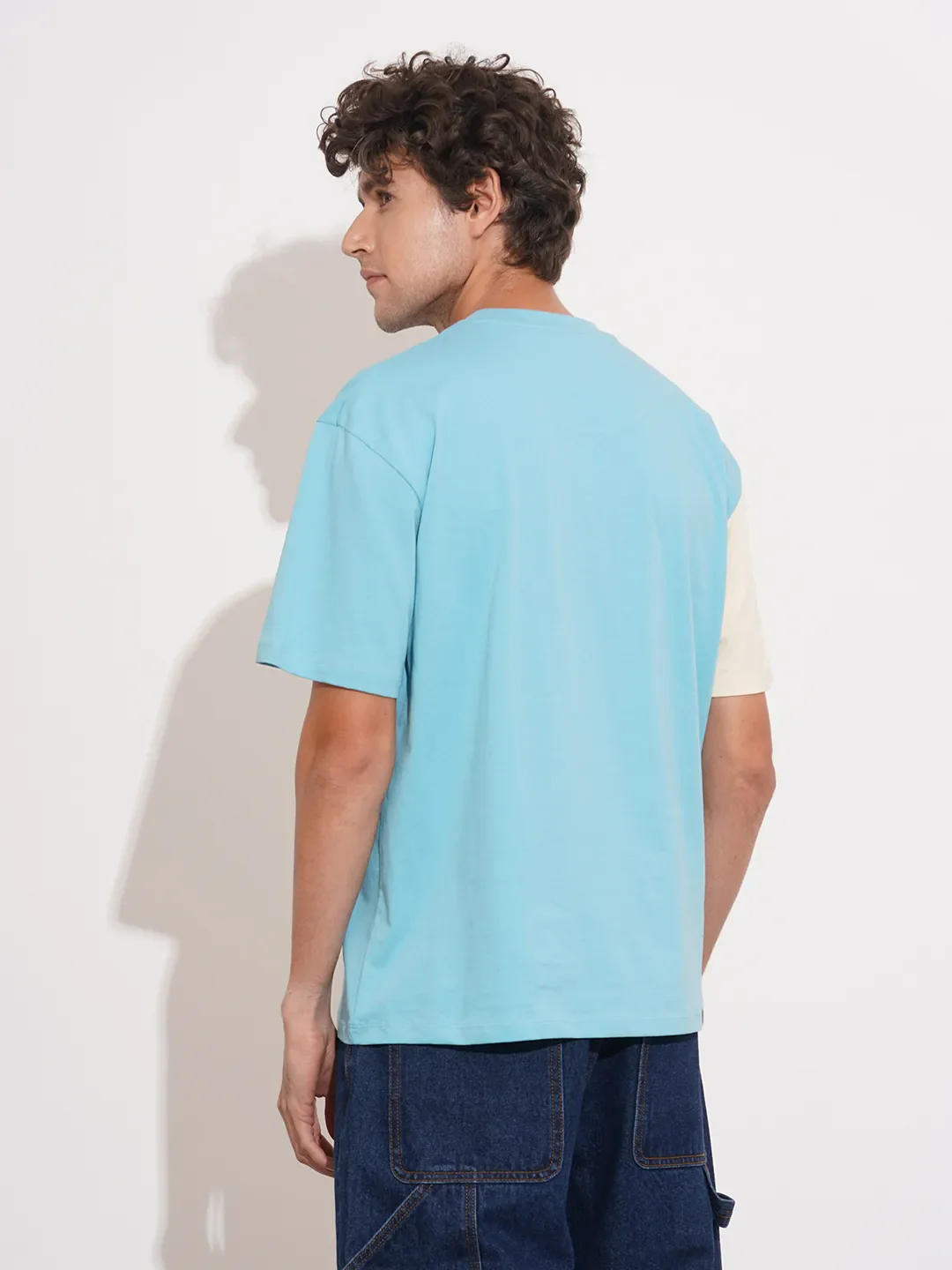 Blue Easy Fit Round Neck Men's T-Shirt by Being Human Clothing - Image 3