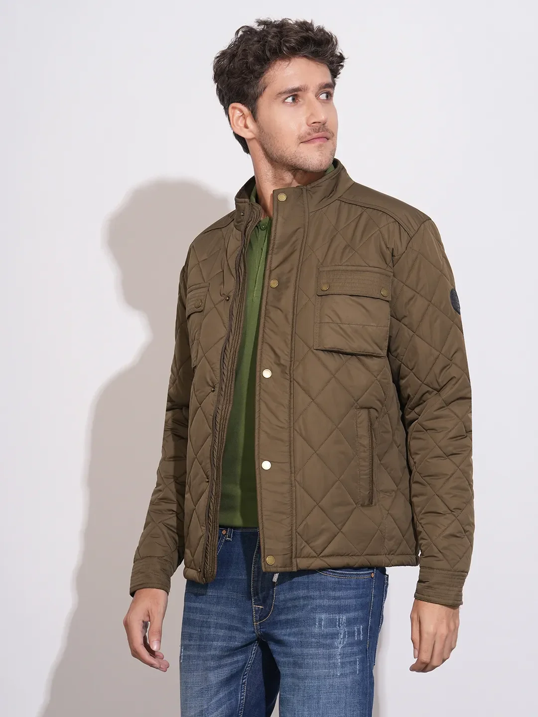 Brown Regular Fit Long Sleeves Polyester Men's Jacket by Being Human Clothing - Image 2