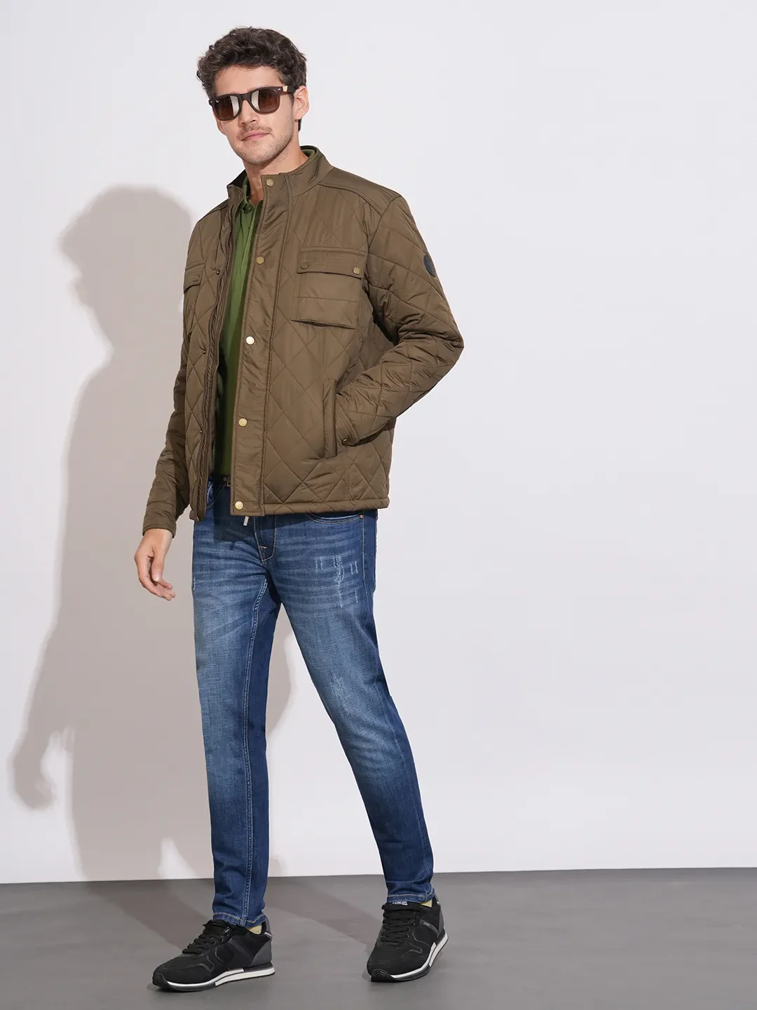 Brown Regular Fit Long Sleeves Polyester Men's Jacket by Being Human Clothing - Image 4