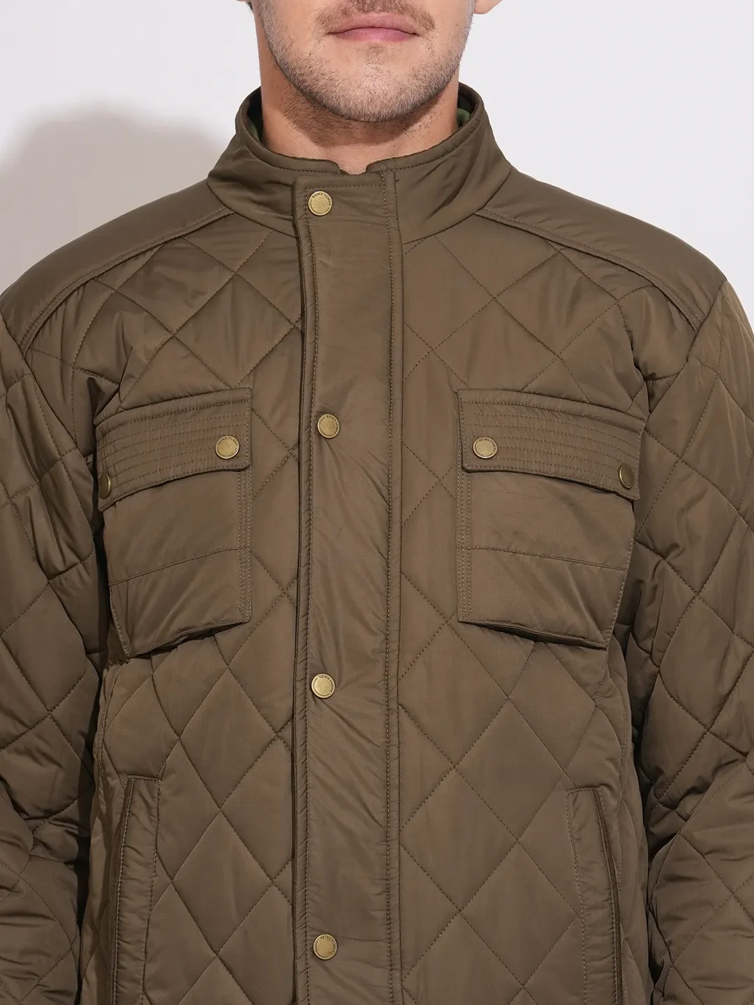 Brown Regular Fit Long Sleeves Polyester Men's Jacket by Being Human Clothing - Image 5