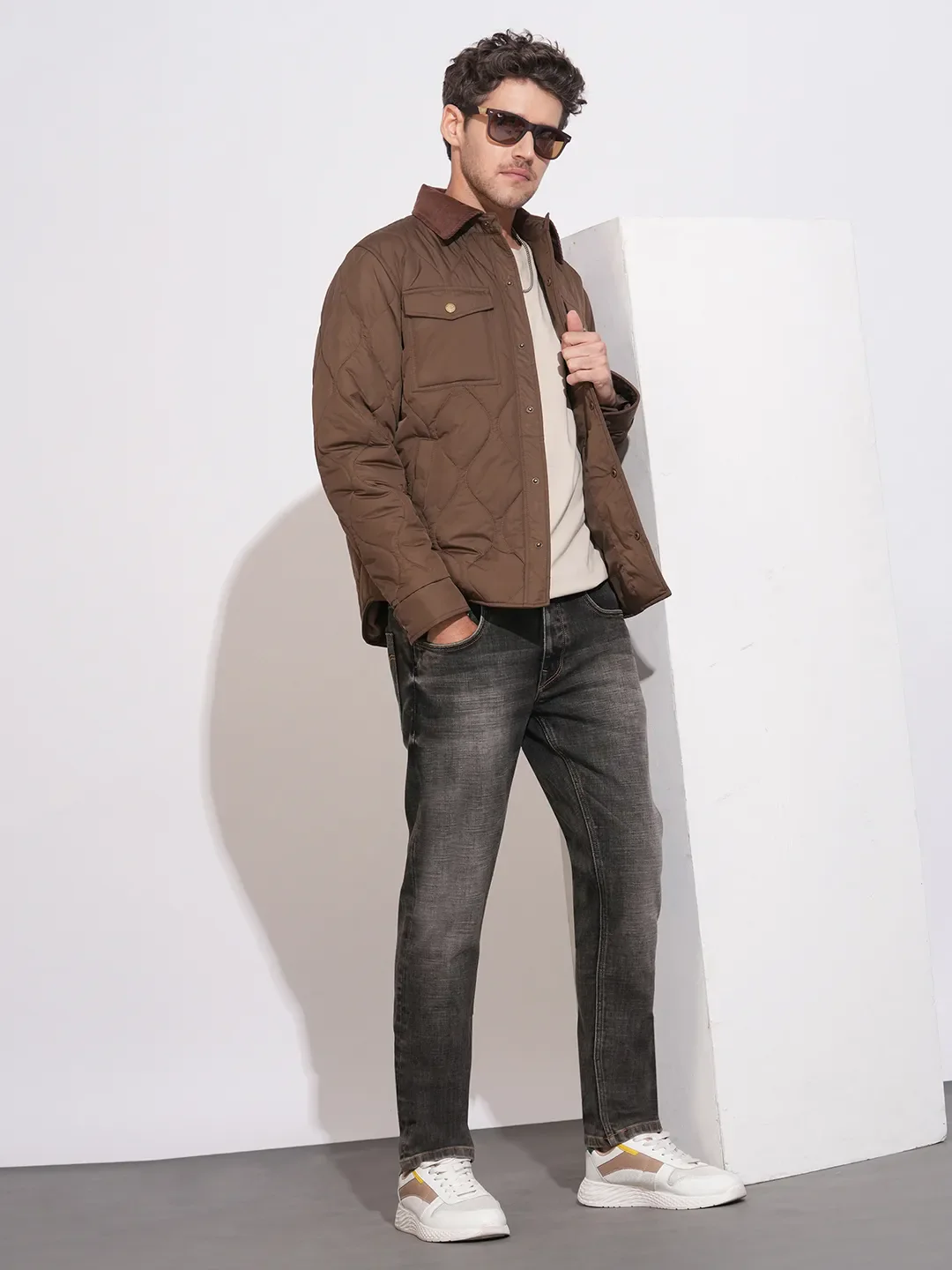 Brown Regular Fit Long Sleeves Polyester Men's Jacket by Being Human Clothing - Image 4