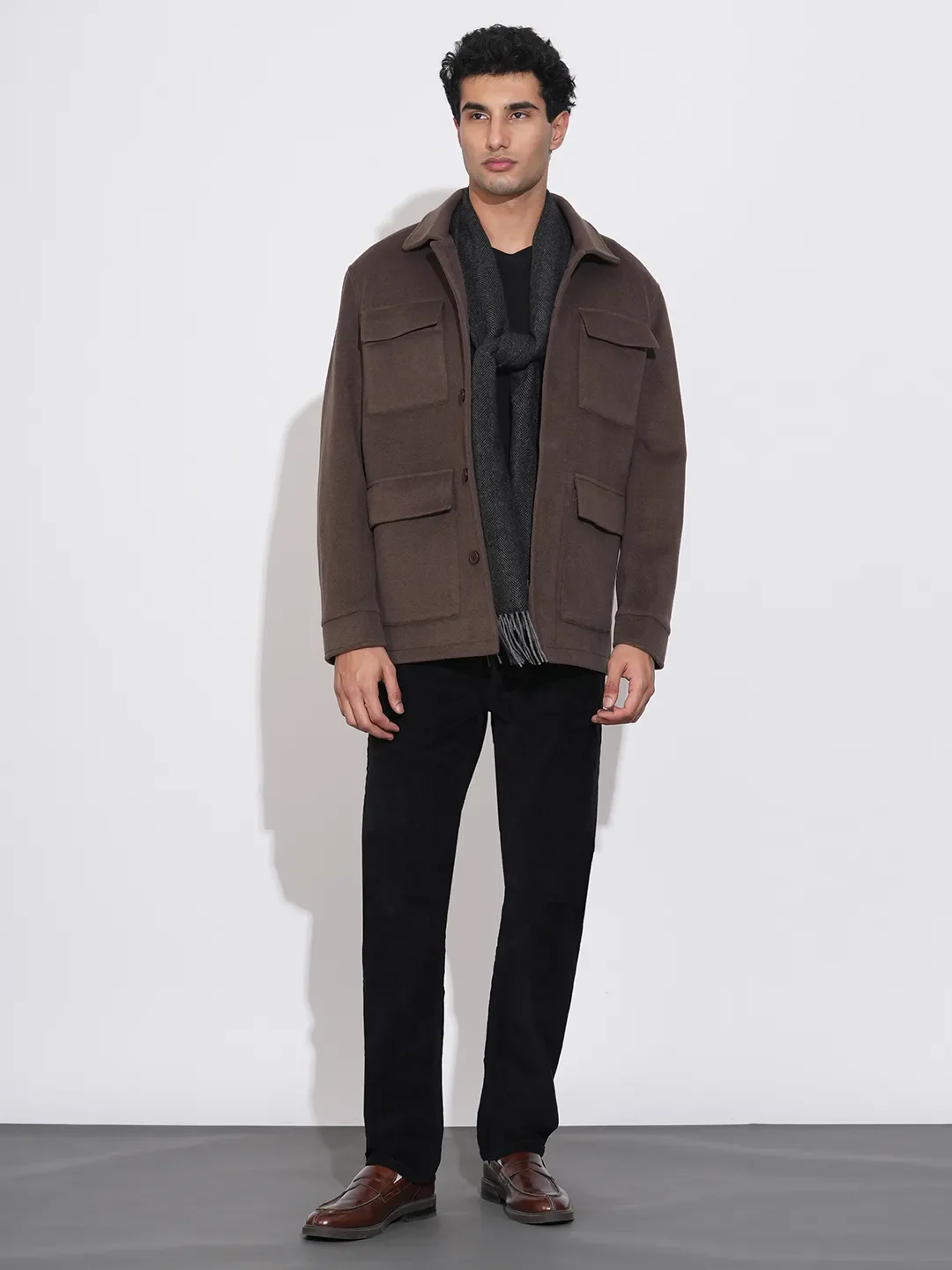 Brown Regular Fit Long Sleeves Polyester Men's Jacket by Being Human Clothing - Image 4