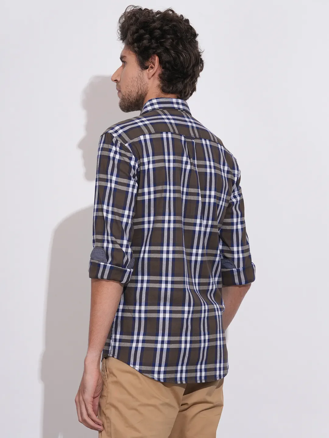 Brown Moderno Fit Regular Collar Men's Shacket by Being Human Clothing - Image 3