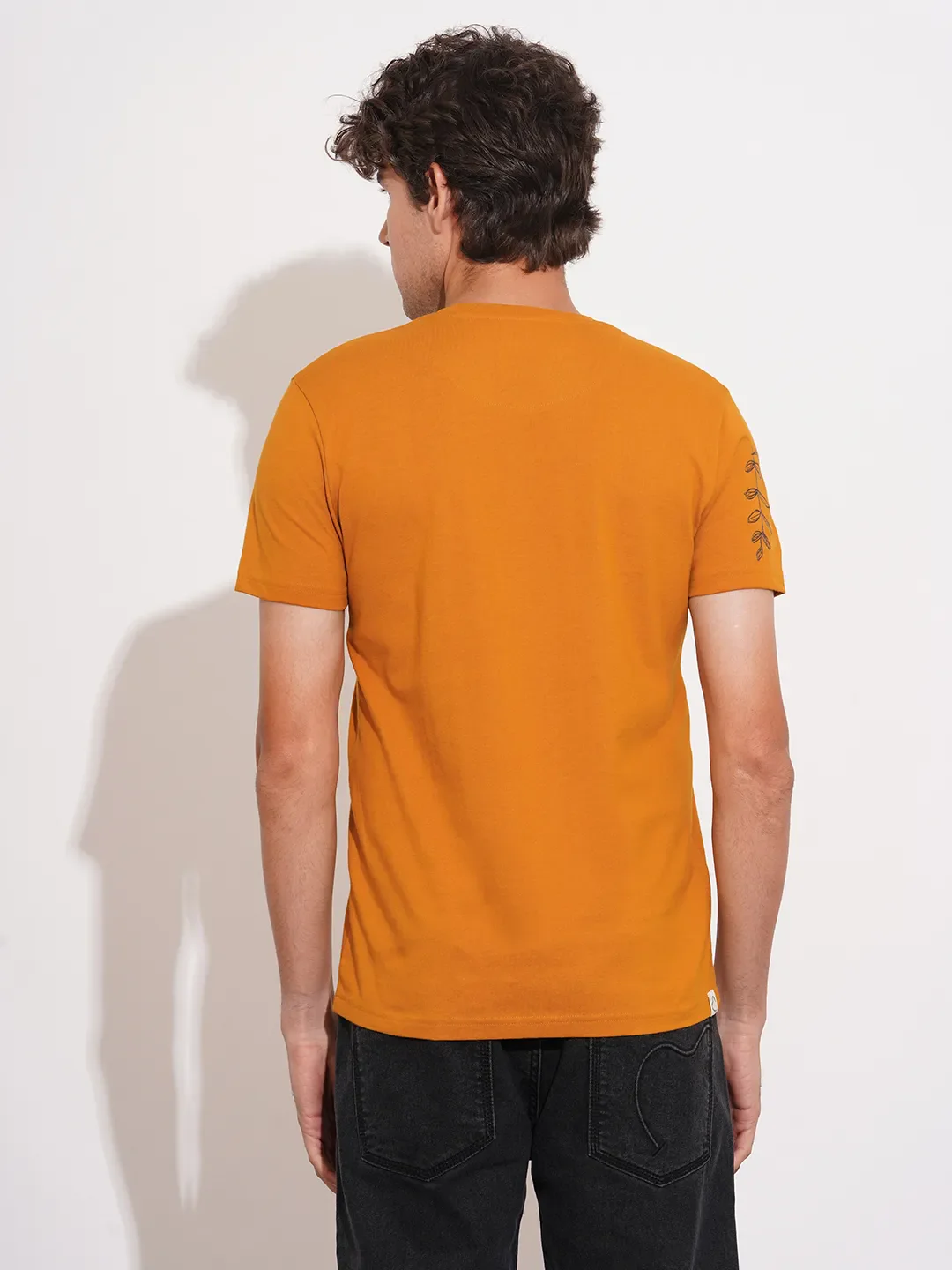 Brown Regular Fit Round Neck Men's T-Shirt by Being Human Clothing - Image 3