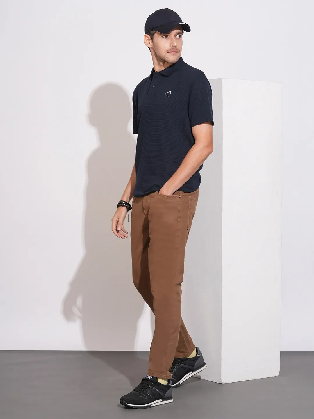 Brown Skinny Fit Cotton Blend Men's Denims by Being Human Clothing - Image 4